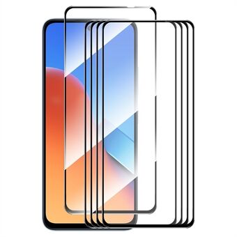 ENKAY HAT PRINCE 5PCS for Xiaomi Redmi 12 4G Silk Printing Phone Screen Film 9H 2.5D 0.26mm High Aluminium-silicon Glass Protector