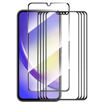ENKAY HAT PRINCE 5Pcs High Aluminium-silicon Glass Film for Samsung Galaxy A25 5G Silk Printing 9H 2.5D Screen Protector