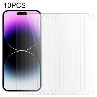 10Pcs Screen Protector for iPhone 15 Pro , Thick Glue Tempered Glass 2.5D Arc Edge Transparent Film