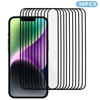 PDGD 30Pcs Silk Printing Screen Protector for iPhone 15 Pro Max , 3D Arc Edge Cold Carving High Aluminum-silicon Glass Film with Anti-dust Net
