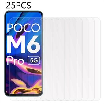 25PCS Screen Protector for Xiaomi Poco M6 Pro 5G , Tempered Glass Ultra Clear Protective Screen Film