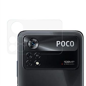 For Xiaomi Poco X4 Pro 5G Crystal Camera Lens Protector Auto Adsorption Bubble-free Tempered Glass Rear Camera Lens Cover