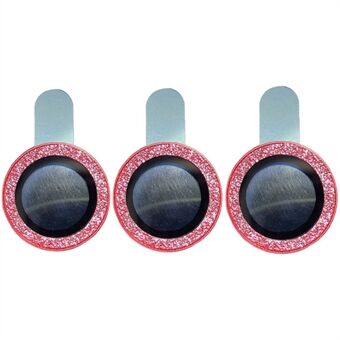 For iPhone 14 Pro 6.1 inch 3Pcs / Set Camera Lens Protector Glitter Ring Design Tempered Glass Lens Film