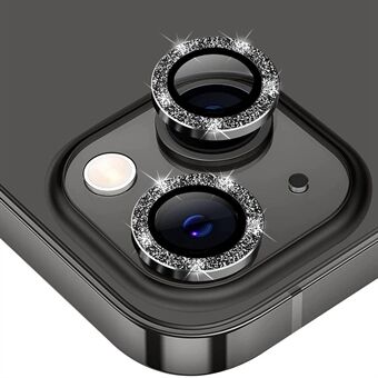 ENKAY HAT PRINCE Camera Lens Film for iPhone 14 6.1 inch / 14 Max 6.7 inch, 1 Set Rhinestone Decor Tempered Glass Aluminum Alloy Anti-scratch Lens Protector