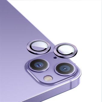 BENKS for iPhone 14 6.1 inch Camera Lens Protector Ring Clear High Aluminium-silicon Glass Aluminum Alloy Back Lens Cover Guard