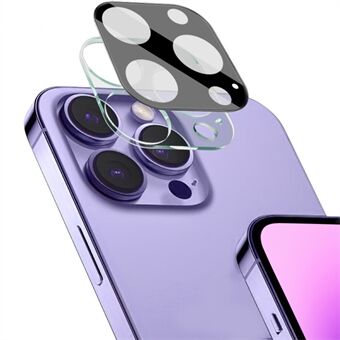 IMAK For iPhone 14 Pro / 14 Pro Max Tempered Glass Lens Film + Acrylic Lens Cap Anti-scratch Camera Lens Protector (Black Version)