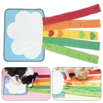 45x35cm Rainbow Shaped Interactive Puzzle Feeding Mat Snuffle Mat with 80*35cm Tails for Cats Dogs