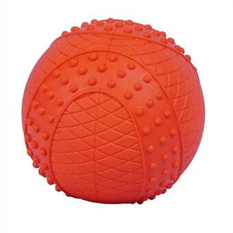 Natural Rubber Round Ball Pet Teeth Massage Squeaky Dog Chewing Bite Playing Toy