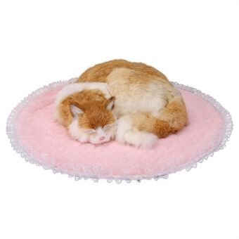 TG-PB0101 54cm Round Lace Design Soft Plush Warm Pet Floor Mat Dog Cat Rest Sleeping Pad