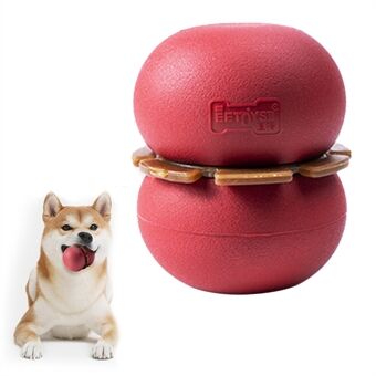 EETOYS Pet Treat Food Dispenser Toy Slow Eating Dual Ball Tire Rubber Dog Toy, Size M