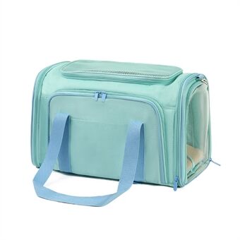 LDLC KC-003 Double Side Expandable Breathable Mesh Portable Pet Carrier Cat Dog Outdoor Travel Shoulder Bag - Mint Green