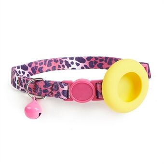 Adjustable Pet Collar with Silicone Case for AirTag Locator Bell Design Pattern Printing Cats Dogs Collar