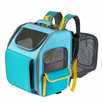 QS-084 Expandable Pet Carrier Backpack Oxford Cloth Small Dog Carrier Shoulders Bag Breathable Mesh Pet Handbag