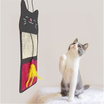 TG-CTOY064 Hanging Sisal Cat Scratch Board Pet Cat Scratching Playing Toy with Feather