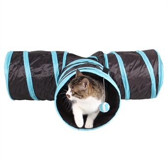 3 Channels Folding Pet Dog Toy Tunnel Roll Puppy Cat Sleeping Tents Bed with Bell Ball