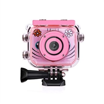 AT-G20G 2 inch LCD Screen Mini Kids Camera 12MP HD Portable Children Camera Camcorder with Build-in Games Waterproof Case (without TF Card)