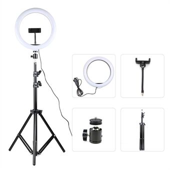 10inch USB Powered Ring Light with 160cm Telescopic Tripod Stand for Live Broadcast Video Shooting