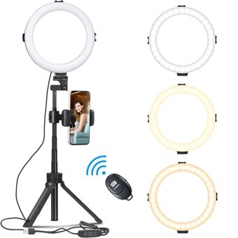 VIJIM Combo 4 Live Broadcast LED Ring Light with Phone Holder Tripod and Selfie Shutter