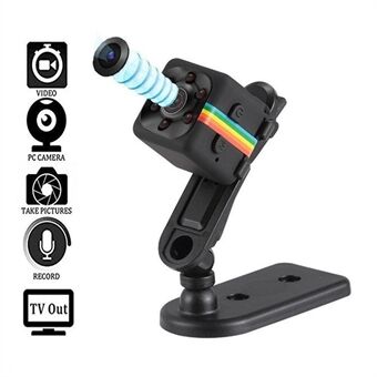 SQ11 1080P Full HD Mini Sports DV Camera Night Vision Motion Detection Loop Recording - Black
