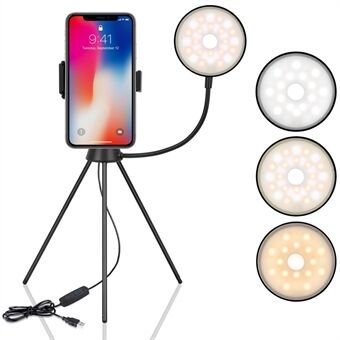 NS-08 LED Ring Light with Tripod Phone Clip Dimmable Selfie Fill Lamp Beauty Photography Light for Live Stream