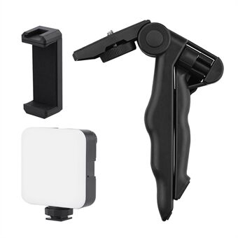 Vlog Shooting Desktop Tripod Adjustable Fill Light Phone Holder Kit for Mobile Phone 6.5-10cm