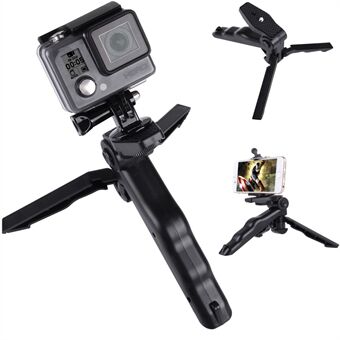 PULUZ PU191 Grip Folding Tripod Mount with Adapter & Screws for GoPro HERO6 /5 /4 /3+ /3 /2 /1, SJ4000, Digital Cameras