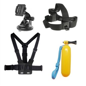 4 in 1 Accessories Kit with Chest Belt, Headstrap, Floating Hand Grip for GoPro Hero 4/3+/3/2/1 SJ4000/5000/6000/Xiaomi Yi