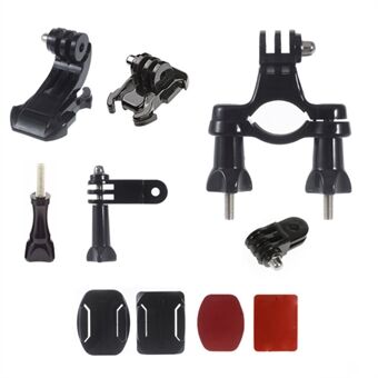 AT262 10 in 1 Accessories Kit for GoPro Hero 4/3+/3/2/1 Include Handlebar Mount and Helmet Mount