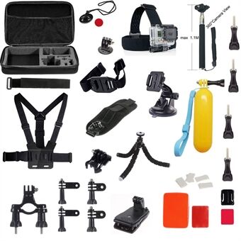 AT585 for GoPro Hero 4/3+/3/2/1 SJ4000/5000/6000/Xiaomi Yi Action Camera 39 in 1 Chest Belt Headstrap Accessories Kit
