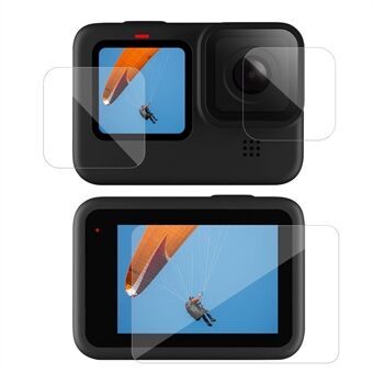 AT1090 3Pcs/Set Tempered Glass Screen Protectors Lens Film for GoPro Hero9