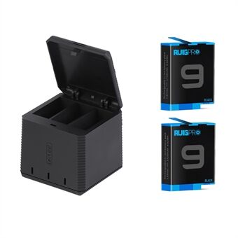 AT1160 RUIGPRO Battery Charger Kit Battery Storage Box for GoPro Hero9 Black
