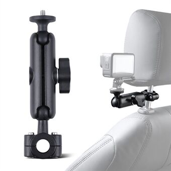 AT1237 360 Degree Rotating Car Headrest Rearview Mirror Mount Bracket with Phone Holder Screw Adapter Kit for GoPro Action Cameras