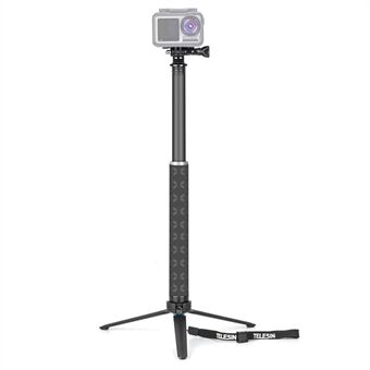 TELESIN GP-MNP-90T For GoPro Hero 8/7/6 Action Camera Carbon Fiber Selfie Stick Extendable Tripod Mount Stand
