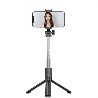 KP12S Portable Live-stream Cell Phone Stand Retractable Wireless Remote Bluetooth Selfie Stick Tripod with Fill Light