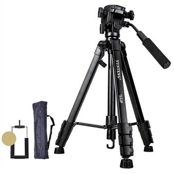 YUNTENG VCT-80 Professional Extendable Aluminum Tripod Stand Portable Photography Tripod Shockproof Rotating Gimbal Stabilizer for SLR/Mobile Phones
