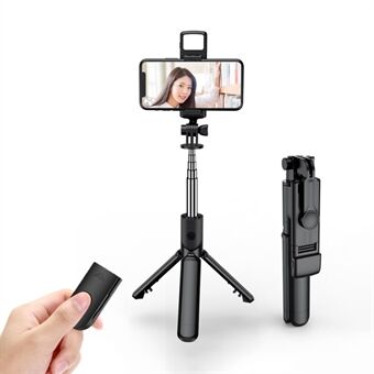 S03-S For Live Broadcast Bluetooth Selfie Stick Telescopic Handheld Monopod + Hidden Tripod with Fill Light