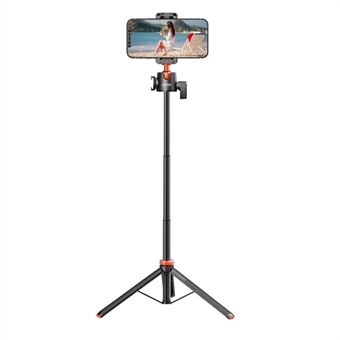 UURIG 1.3m Extendable Multifunctional Portable Tripod Stand Cell Phone Stand with Cold Shoe for Selfies/Video Recording/Vlogging/Live Streaming