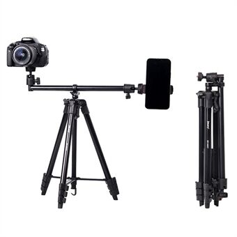 JMARY KP-2207 Tripod Stand 4 Sections Adjustable Tripod Mount Floor Stand with Camera Phone Holder for SLR Camera, Smartphone
