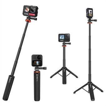 VRIG TP-08 Extended Tripod Stand Compatible with GoPro Hero 11 / 10 / 9 Adjustable Action Camera Holder with Lanyard Interface