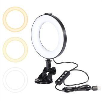VIJIM CL05 6-Inch USB Suction Cup Ring Fill Light Computer Laptop Meeting Live Streaming LED Lamp
