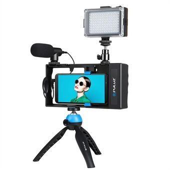 PULUZ PKT3121L Bluetooth Handheld Smartphone Vlogging Video Recording Rig Kit with Microphone + Tripod + Fill Light