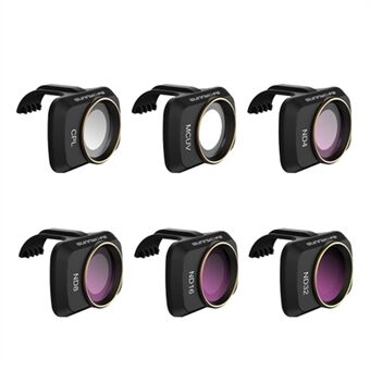 SUNNYLIFE MM-FI9258 6Pcs/Set for DJI Mini SE/Mini 2/Mavic Mini MCUV+CPL+ND4+ND8+ND16+ND32 Multi-layer Coating Optical Glass Camera Lens Filters