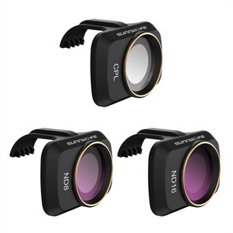 SUNNYLIFE MM-FI9254 3Pcs/Set for DJI Mini SE/Mini 2/Mavic Mini CPL+ND8+ND16 Optical Glass Filters Drone Camera Lens Filters