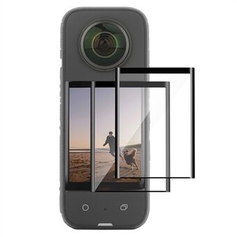 SUNNYLIFE IST-BHM499 2PCS HD Clear Camera Screen Film for Insta360 X3, Anti-explosion Curved Design Full Covering Tempered Glass Screen Protector