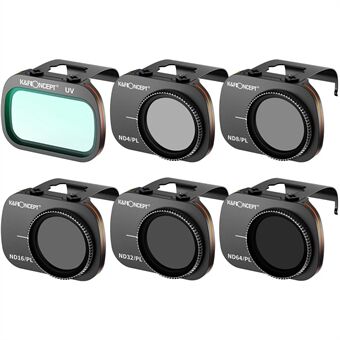 K&F CONCEPT 6Pcs For DJI Mini 1 / Mini 2 / SE 2-in-1 Filter Set, UV+ND4 / PL+ND8 / PL+ND16 / PL+ND32 / PL+ND64 / PL Multi-Coated Lens Filters