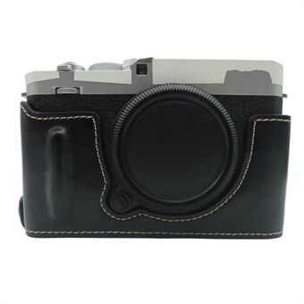 For Fujifilm X-E4 PU Leather Camera Bottom Case Battery Opening Design Protective Half Body Cover