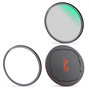 K&F CONCEPT SKU.1824 HD Clear Waterproof 82mm Magnetic Black Soft Diffusion 1 / 8 Filter+Magnetic Adapter Ring+Lens Cap for Camera Lens