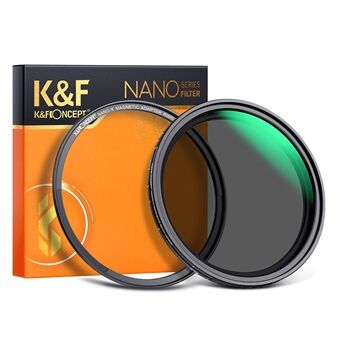K&F CONCEPT KF01.1854 Nano-X 82mm ND2-ND32 Filter 1-5 Stops Magnetic Variable 28 Multi-Layer Coatings Waterproof Neutral Density Camera Lens Filter