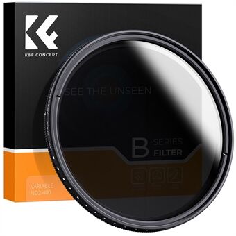 K&F CONCEPT KF01.1114 ND Filter 82mm Variable ND2-ND400 Ultra-Slim Neutral Density Optical Glass HD Camera Lens Filter with Cleaning Cloth