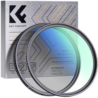 K&F CONCEPT 82mm 2-in-1 Filter Kit MCUV+CPL Camera Lens Filter 18-Layer Coated Ultra-Thin Anti-Scratch Filter